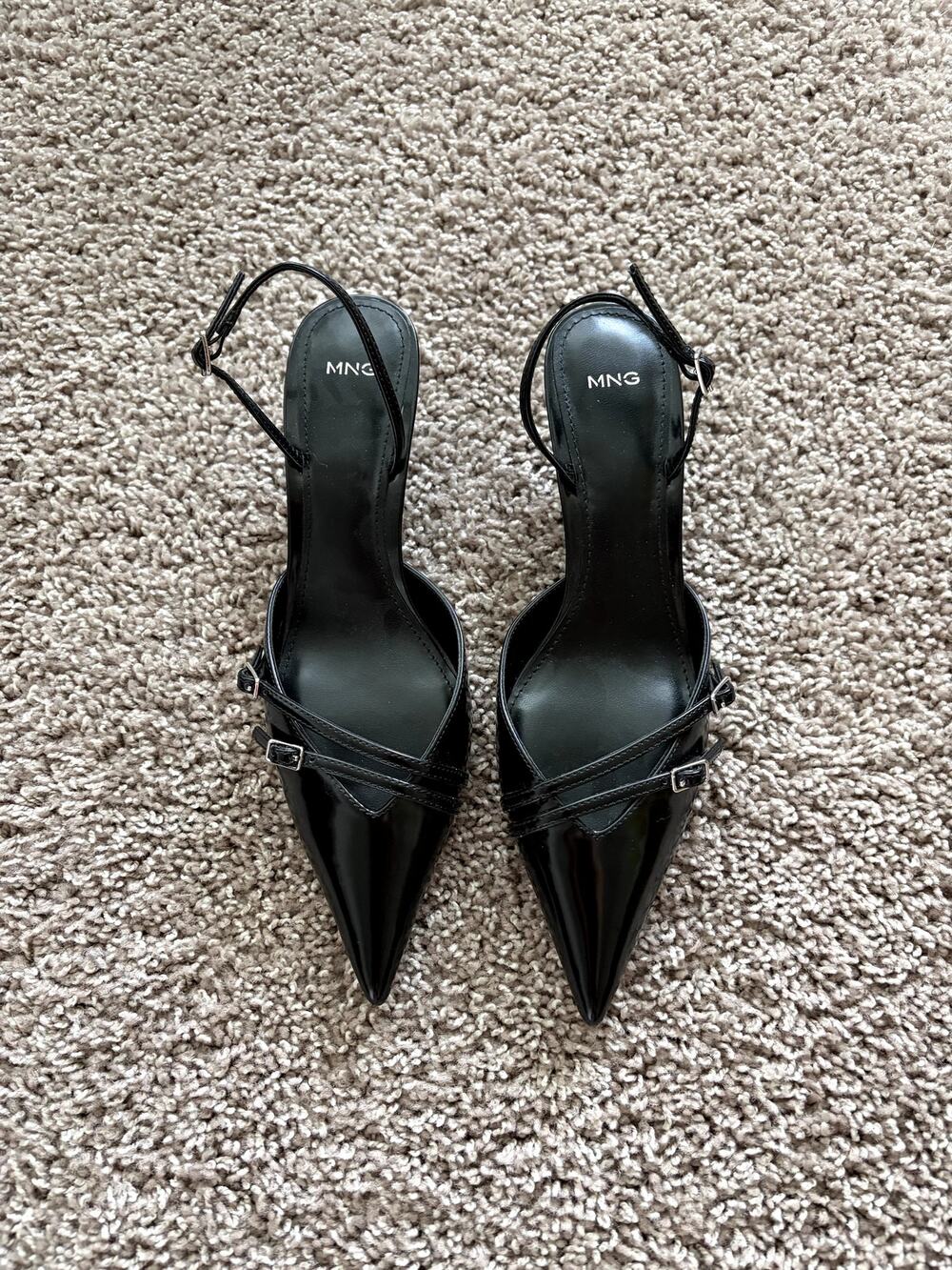 MANGO Black Slingback Kitten Heels – Women's Size Size 8 (EU 38)